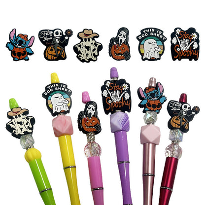 20Pcs Silicone Focal Beads Halloween Cartoon Ghost Pumpkin Designs 4