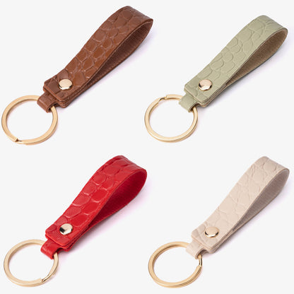Crocodile Pattern PU Leather Keychain Loop for Women and Men 3