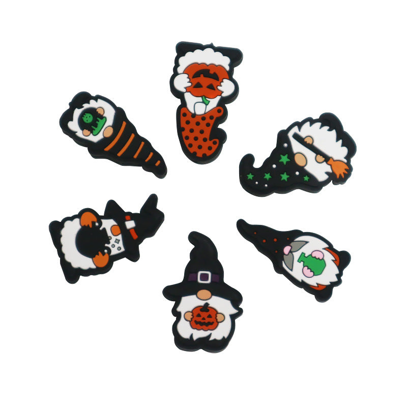 20Pcs Silicone Focal Beads Halloween Dwarf Pumpkin Holding Pumpkin 4