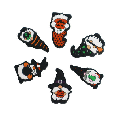 20Pcs Silicone Focal Beads Halloween Dwarf Pumpkin Holding Pumpkin 4
