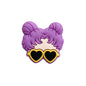 20pcs Silicone Focal Beads Girl Face with Double Bun Hairstyle 14