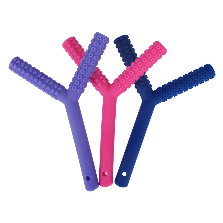 Orthodontic Y Shaped Silicone Teether Toy for Babies 5