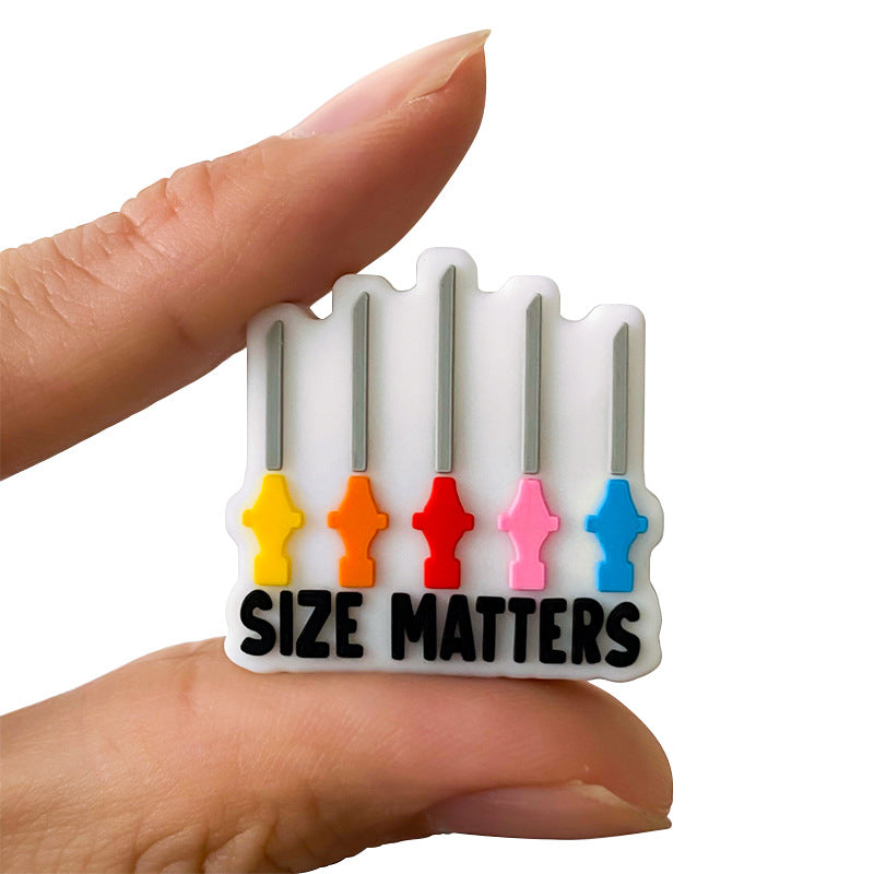 20pcs Silicone Focal Beads Thermometer Size Matters Text Detail 4