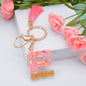 Resin Pink Tassel Letter Keychain A to Z Initial Charm 31