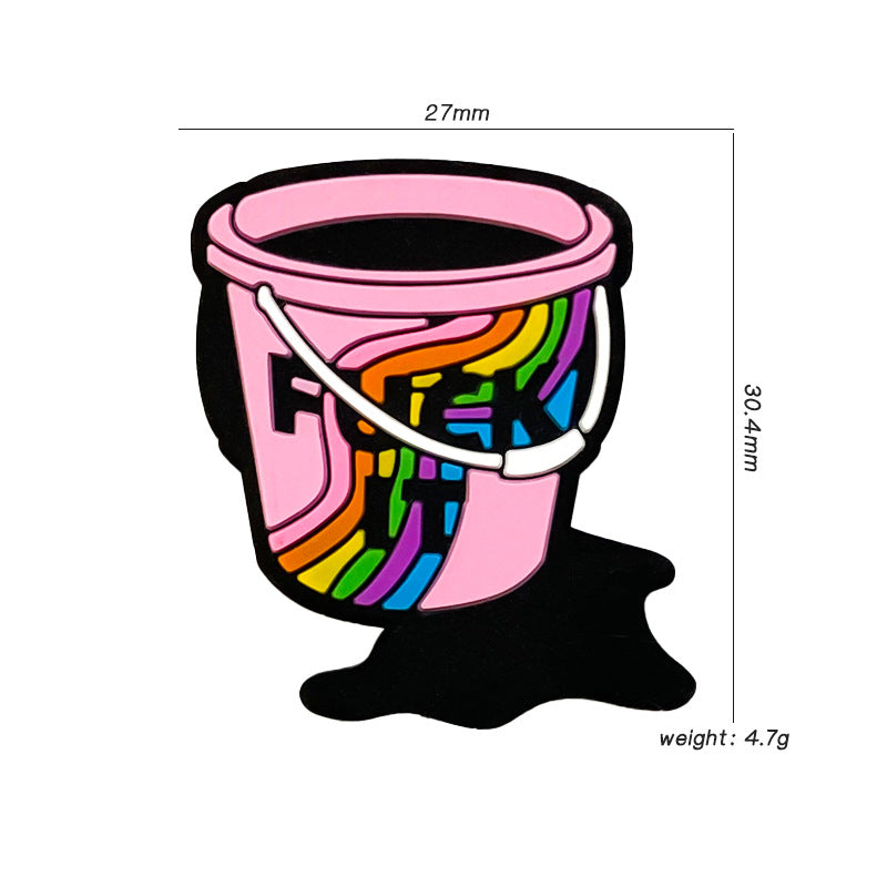 20Pcs Silicone Focal Beads Color Handheld Bucket Rainbow Detail 2