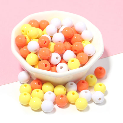 100pcs 6mm Macarons Round Acrylic Beads Christmas Solid Color Bracelet Accessories 12