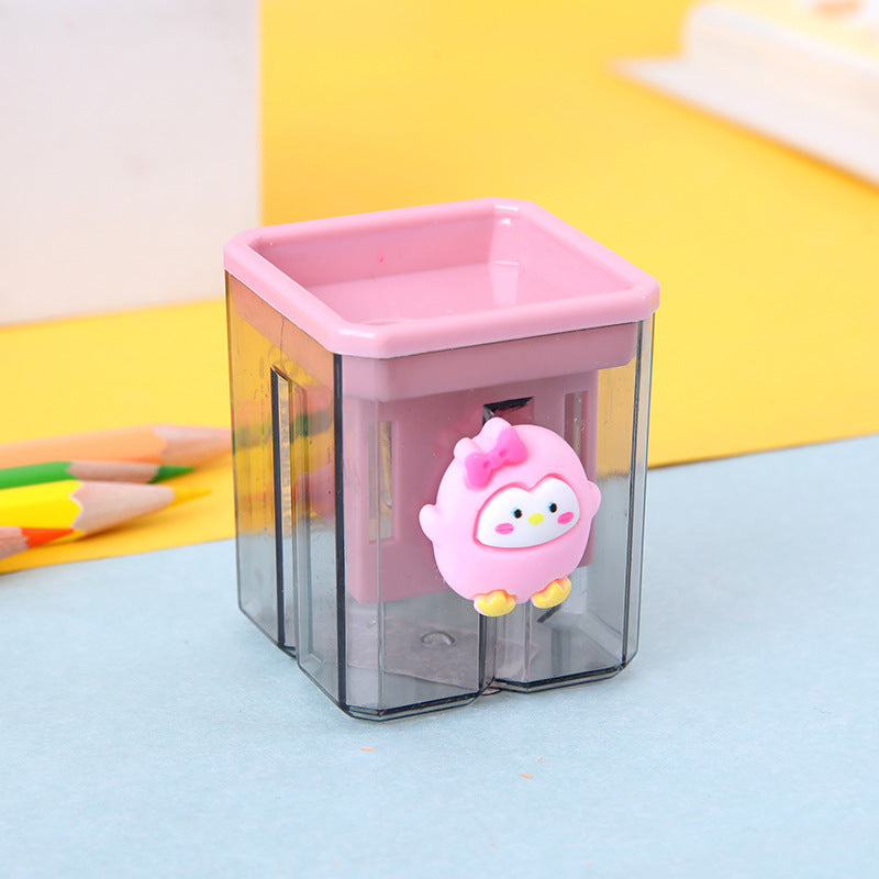 Cartoon Double Hole Manual Pencil Sharpener Plastic 4.8x4x4cm 8