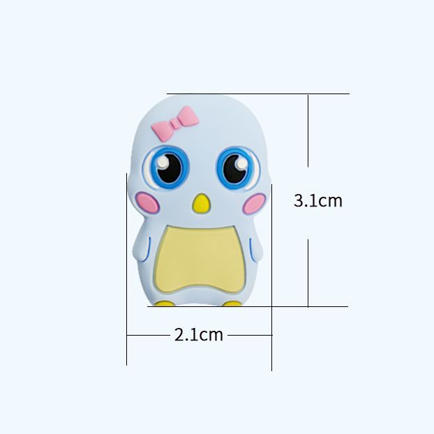 Silicone Focal Beads Cute Bowknot Little Duck Front Facing 2