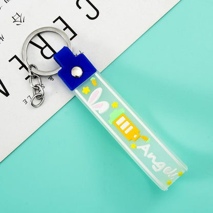 Rabbit Silicone Bead Wristlet Keychain 11x1.75cm Cute Design 10