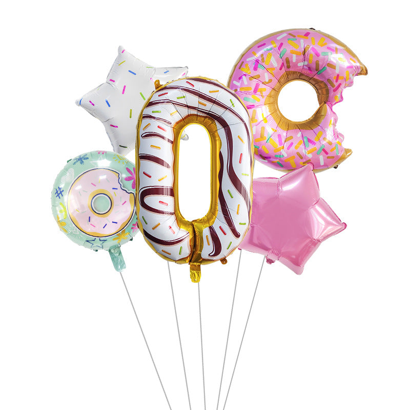 Digital Donut Number Foil Balloon Birthday Party Decoration 32 Inch 14