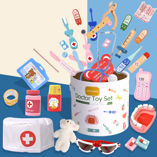 Wooden Montessori Toys Doctor Role Play Educational Toy for Kids