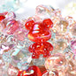 30pcs Transparent Violent Bear Acrylic Beads 22x29mm 20x27mm 24x34mm 5