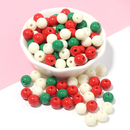 100pcs 6mm Macarons Round Acrylic Beads Christmas Solid Color Bracelet Accessories 7