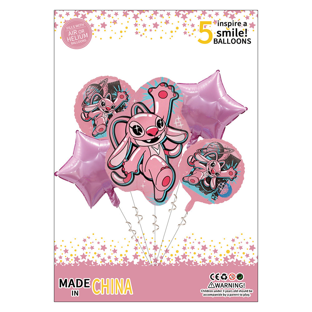 Lilo Stitch Foil Balloon Set Children's Birthday Party Decoration 5pcs 8pcs 12