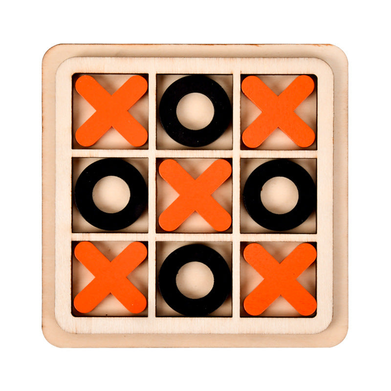 Wooden Tic Tac Toe Board Game Educational Toy for Kids