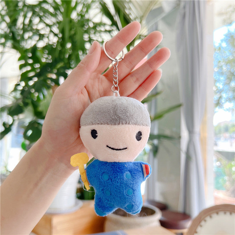 Superhero Character Plush Toy Keychain 12cm Cute Cartoon Doll 7