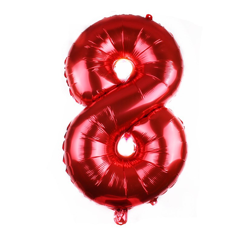 Medium Number Foil Balloons 32 Inch Aluminum 5pcs 14