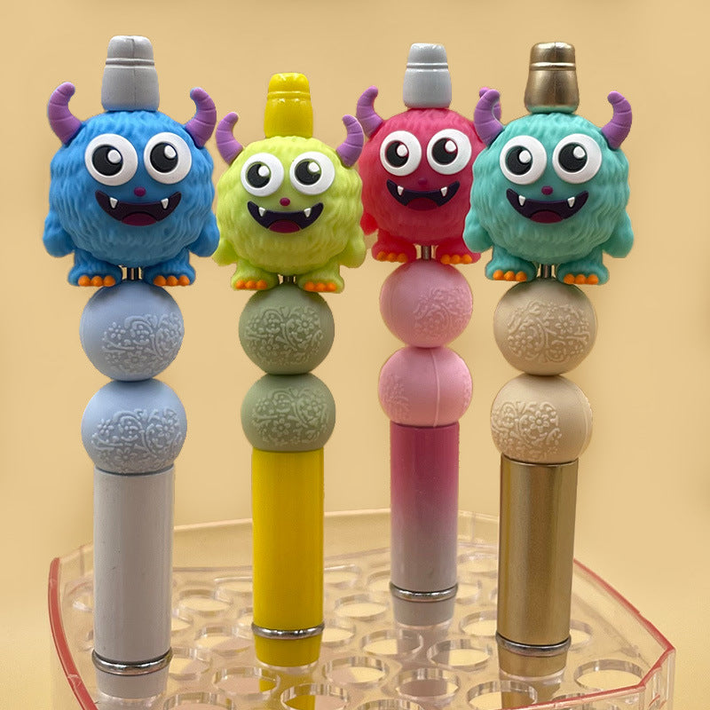 20Pcs Silicone 3D Focal Beads Cute Monsters Front Facing