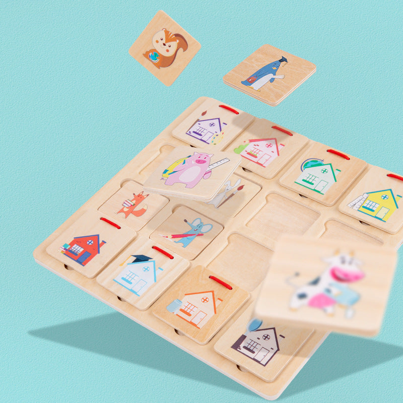 Wooden Montessori Toys Pairing Board Educational Toy for Kids