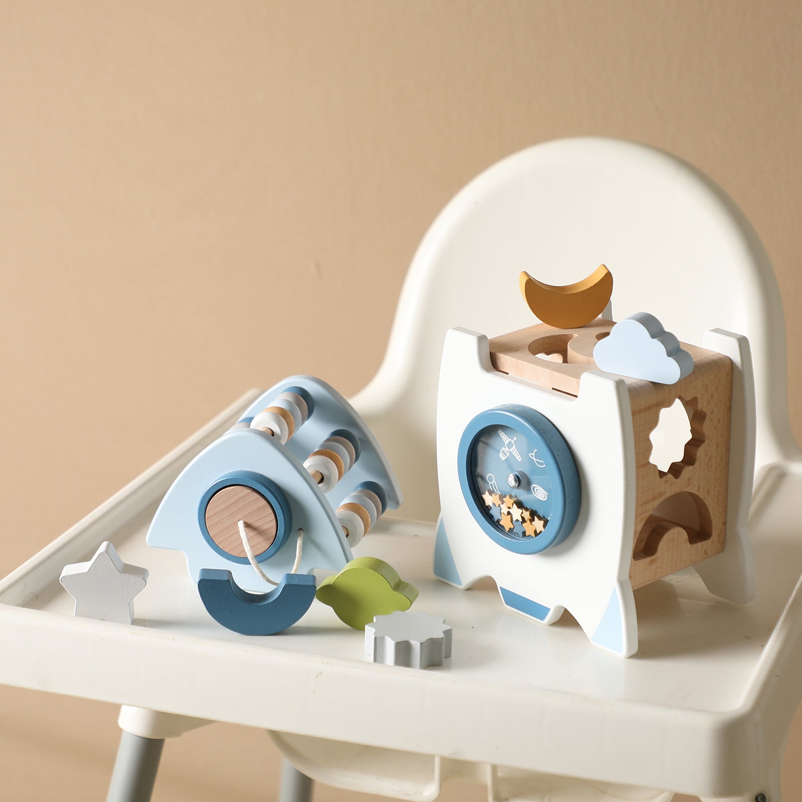 Wooden Rocket Building Blocks Educational Toy 2
