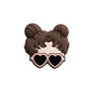 20pcs Silicone Focal Beads Girl Face with Double Bun Hairstyle 11