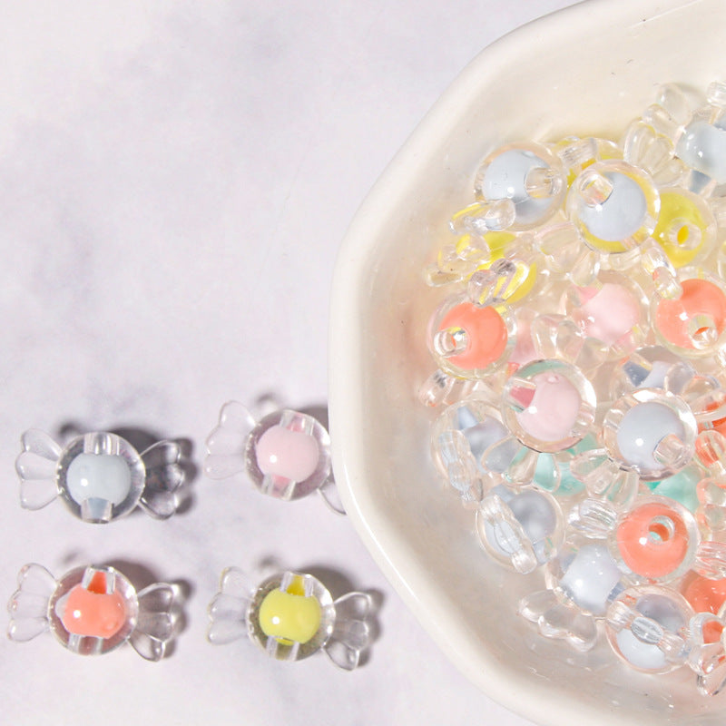 100 Pack Transparent Multi-Style Acrylic Beads Bracelet Accessories 21