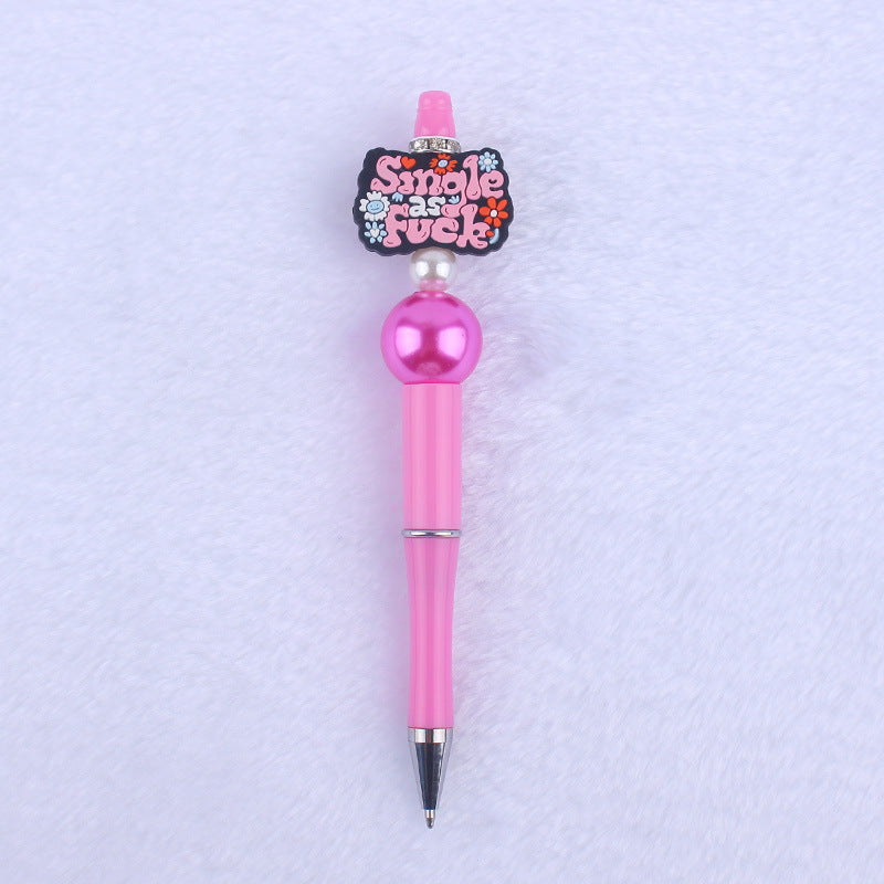 Cartoon Pattern Silicone Beaded Pens Ballpoint Pen DIY Craft Supplies 8