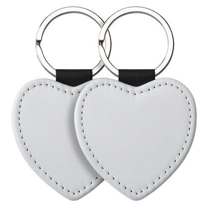 Sublimation Blank Leather Keychain Rectangular and Heart Shape 23