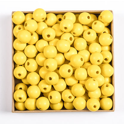 50pcs 16mm Colored Round Wooden Beads Jewelry Making DIY Craft 7