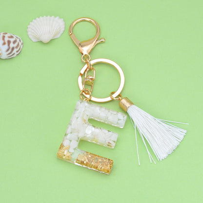 Tassel Letter Keychain A to Z Resin Initial Charm 34