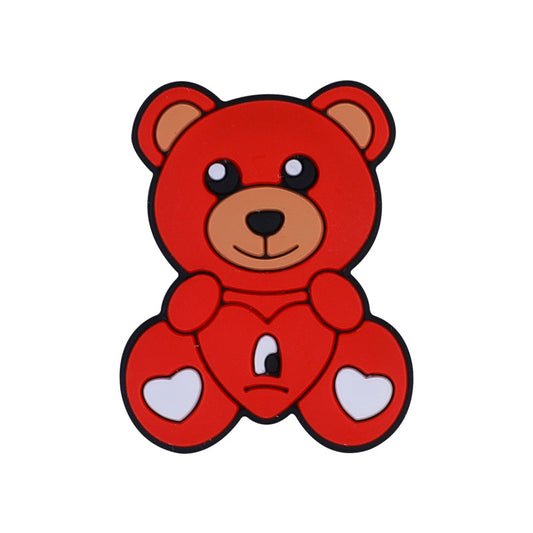 20pcs Silicone Focal Beads Teddy Bear Front Facing