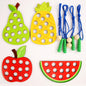 Wooden Fruit Threading Montessori Toys Educational Fine Motor Skills 2