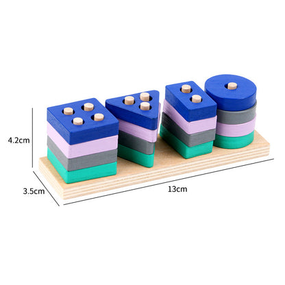 Wooden Building Blocks Educational Montessori Toys for Toddlers 2