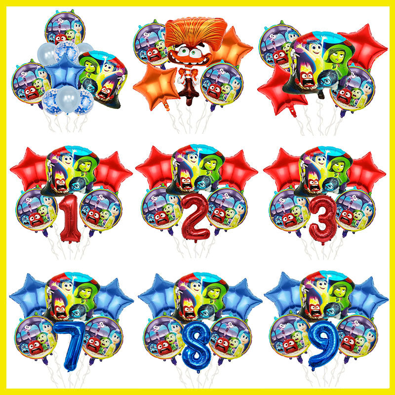 Inside Out Foil Balloon Set Kids Birthday Party Decoration 5pcs 10pcs