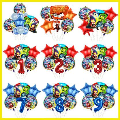 Inside Out Foil Balloon Set Kids Birthday Party Decoration 5pcs 10pcs