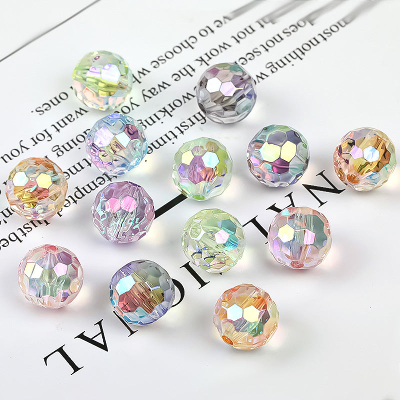 100pcs 12mm Section Round UV Finish Acrylic Beads Jewelry Making 3