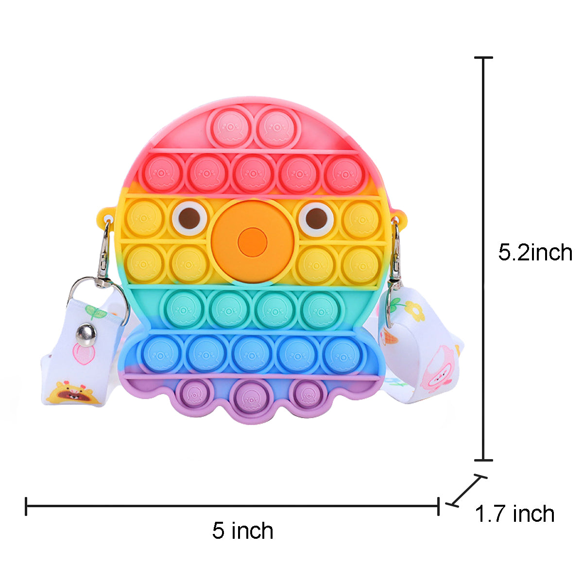 Silicone Pop It Fidget Toy Purse Sensory Bag for Kids and Adults 53