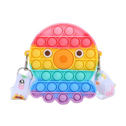 Silicone Pop It Fidget Toy Purse Sensory Bag for Kids and Adults 54