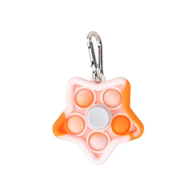 Silicone Star Pop It Fidget Spinner Toy with Keychain 8.1x6.2x3.7cm 7