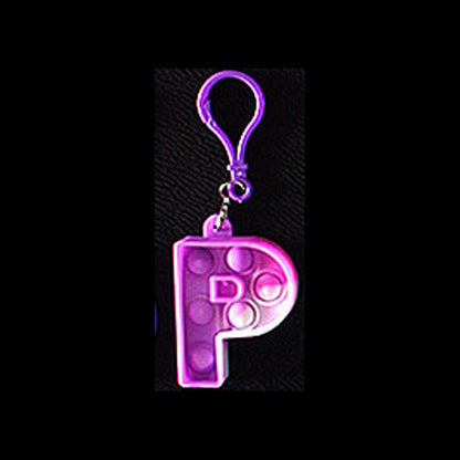 Silicone Pop It Fidget Toy Alphabet Letters A-Z Keychain 24
