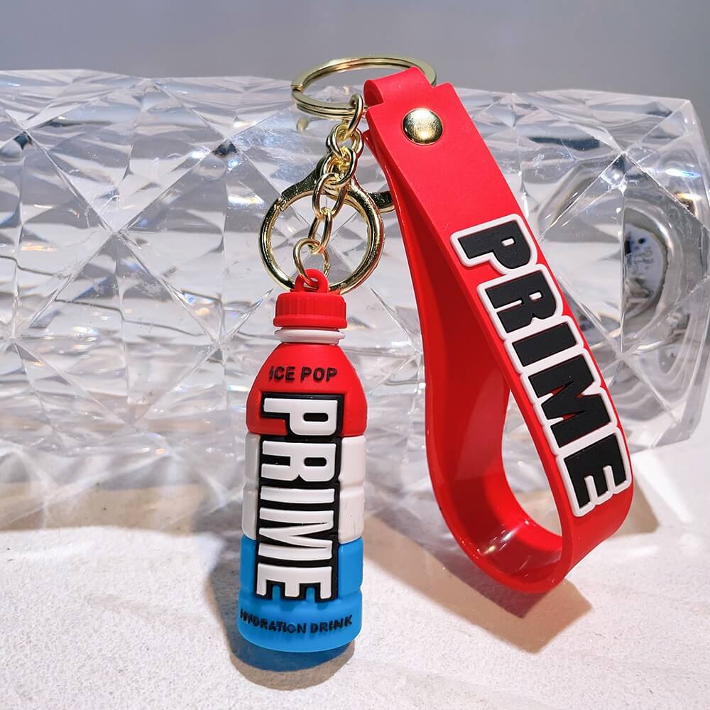 PVC Creative Prime Drink Beverage Bottle Keychain Wholesale