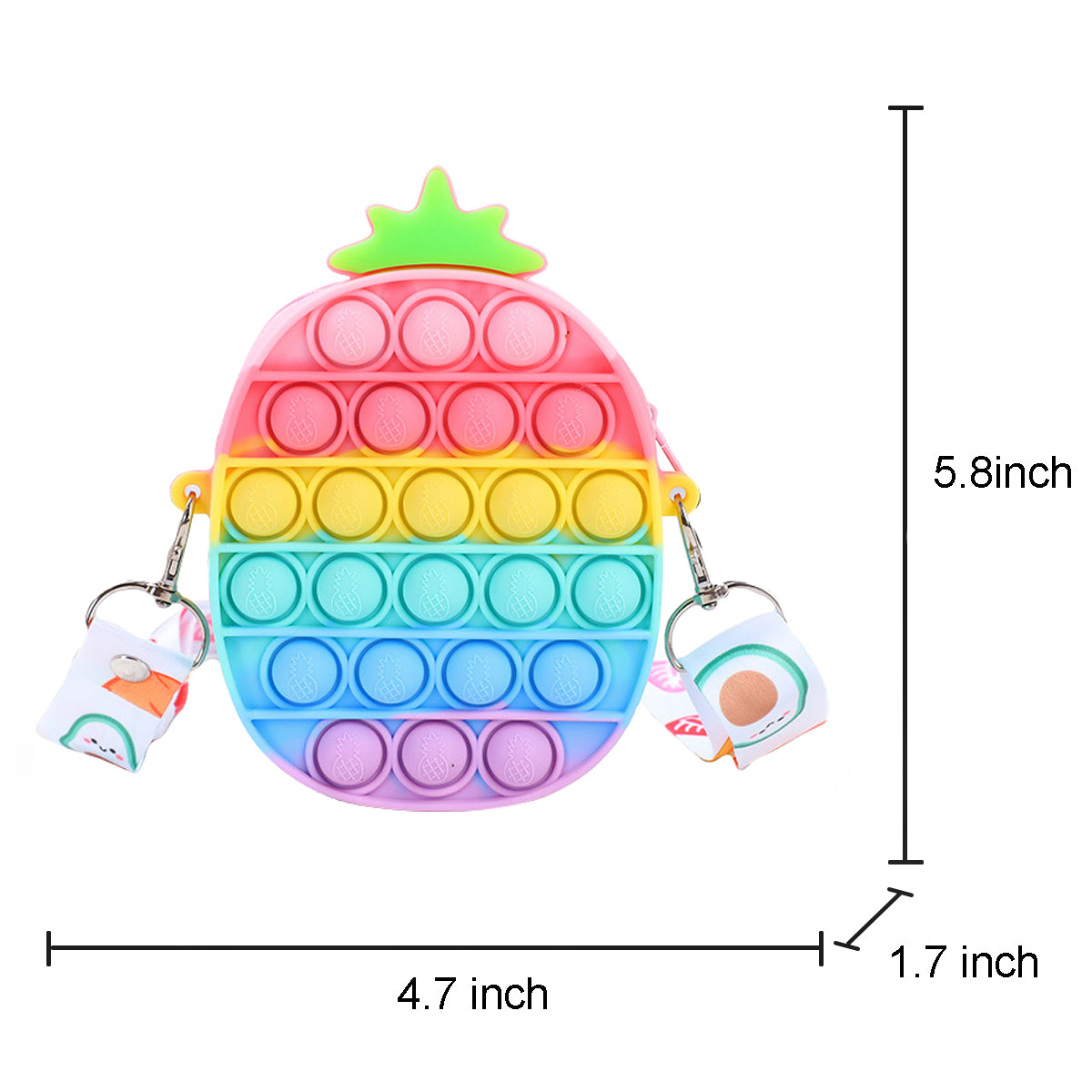 Silicone Pop It Fidget Toy Purse Sensory Bag for Kids and Adults 55