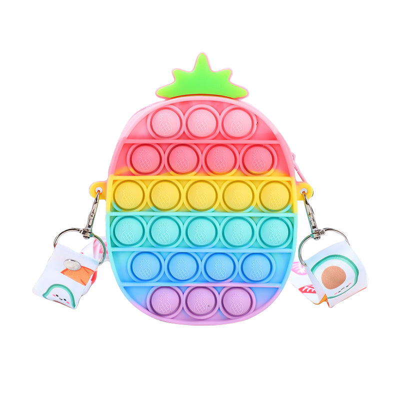Silicone Pop It Fidget Toy Purse Sensory Bag for Kids and Adults 56