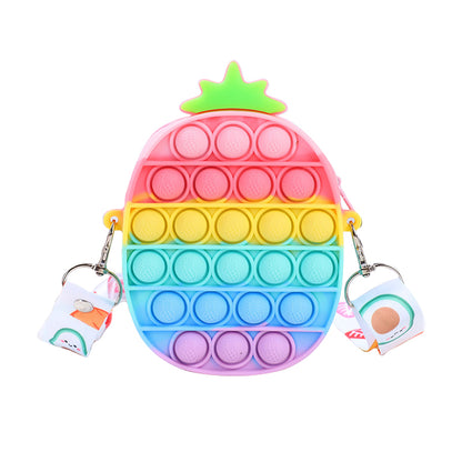 Silicone Pop It Fidget Toy Purse Sensory Bag for Kids and Adults 56