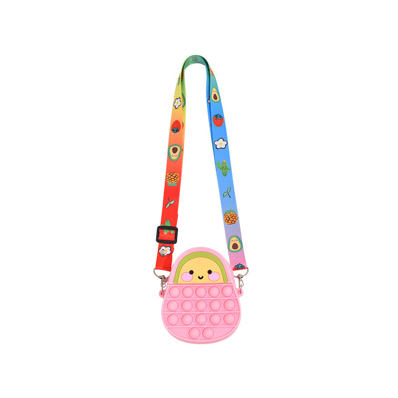 Silicone Pop It Fidget Toy Avocado Purse Shape 9.5 x 13.5 x 4cm