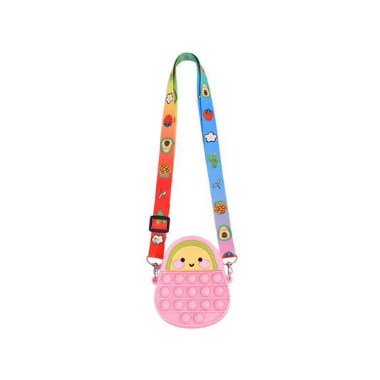 Silicone Pop It Fidget Toy Avocado Purse Shape 9.5 x 13.5 x 4cm