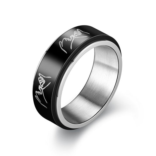 Stainless Steel Fidget Ring Anxiety Relief Spinner Ring for Men