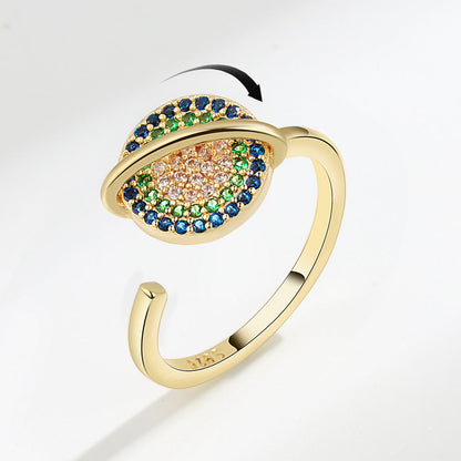 Gold Tone Fidget Ring Adjustable Beaded Anxiety Relief for Women 2