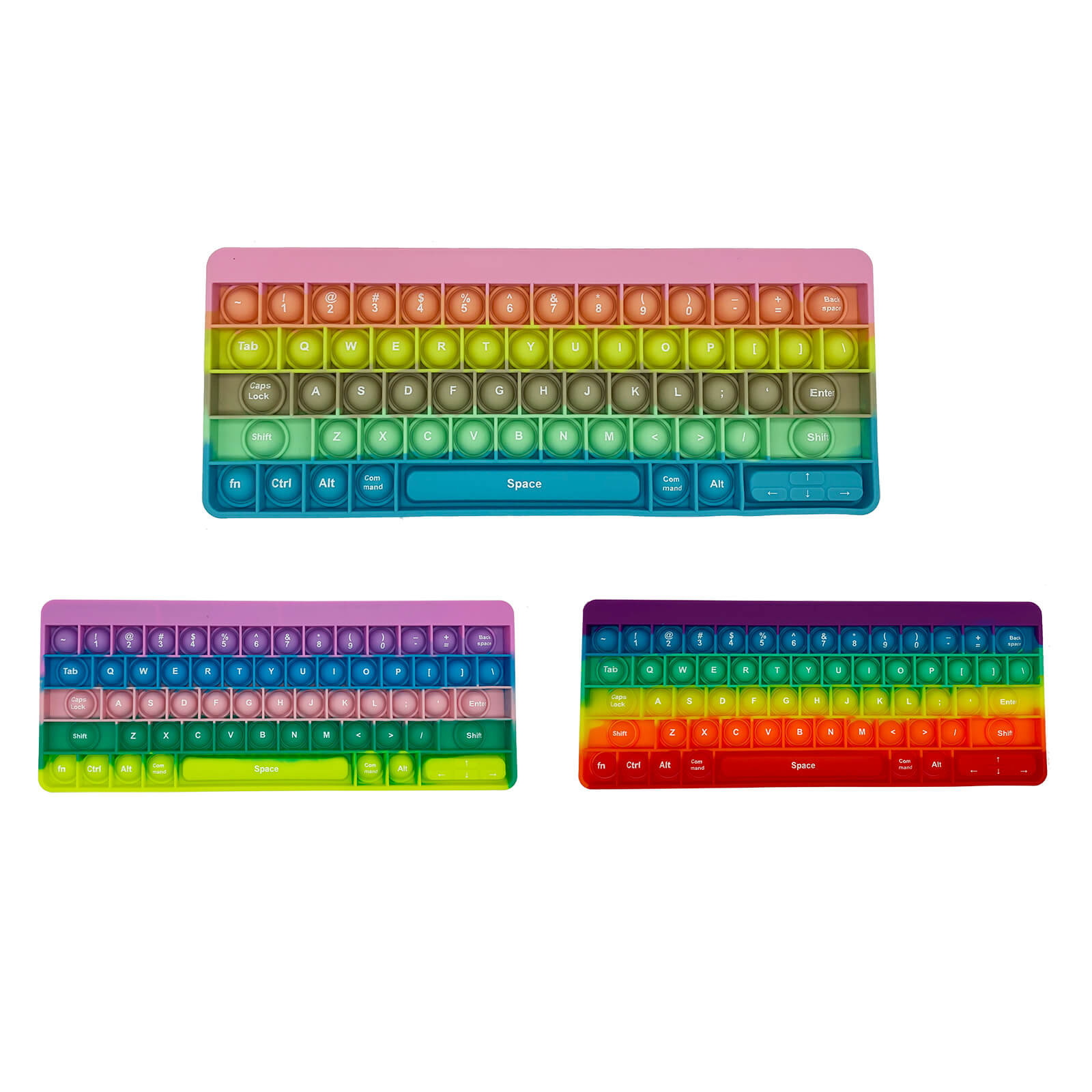 Silicone Pop Tubes Sensory Fidget Toy Keyboard 27x10.8cm
