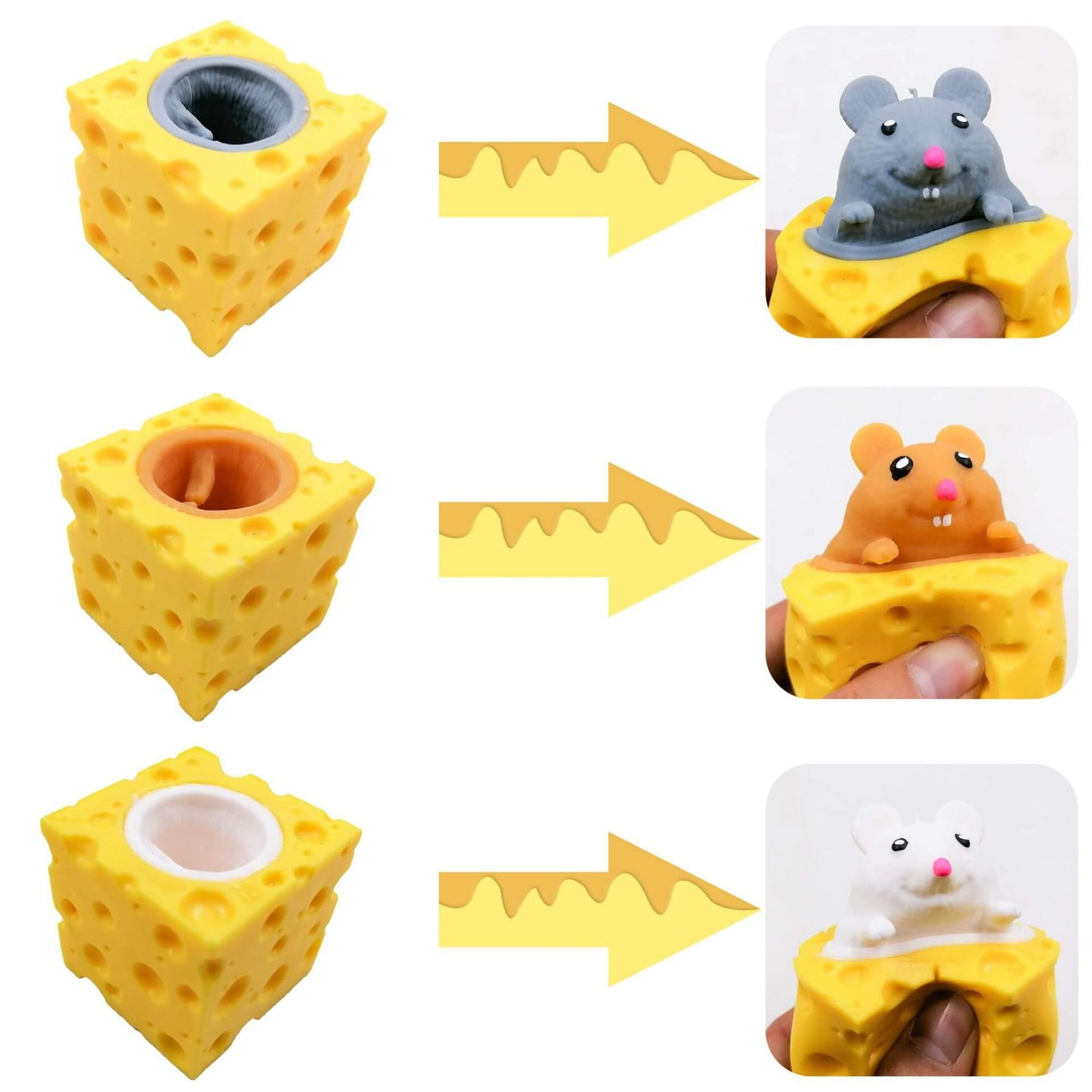 Squishy Toy Pop Up Cheese Squirrel Sensory Fidget Toy 7